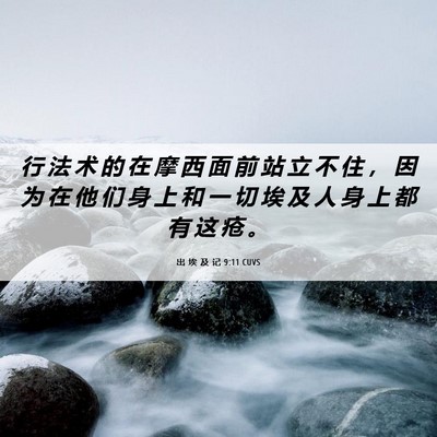 Picture 06 - 出 埃 及 记 9:11 CUVS - 行 法 术 的 在 摩 西 面 前 站 立 不 - Bible Verse Picture
