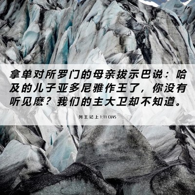 Picture 06 - 列 王 记 上 1:11 CUVS - 拿 单 对 所 罗 门 的 母 亲 拔 示 巴 - Bible Verse Picture
