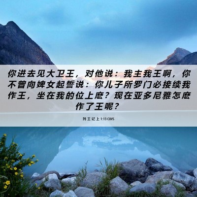 Picture 06 - 列 王 记 上 1:13 CUVS - 你 进 去 见 大 卫 王 ， 对 他 说 ： - Bible Verse Picture