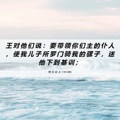 Picture 06 - 列 王 记 上 1:33 CUVS - 王 对 他 们 说 ： 要 带 领 你 们 主 - Bible Verse Picture