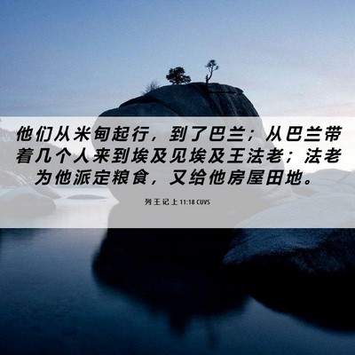 Picture 06 - 列 王 记 上 11:18 CUVS - 他 们 从 米 甸 起 行 ， 到 了 巴 兰 - Bible Verse Picture