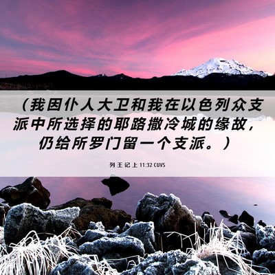 Picture 06 - 列 王 记 上 11:32 CUVS - （ 我 因 仆 人 大 卫 和 我 在 以 色 - Bible Verse Picture