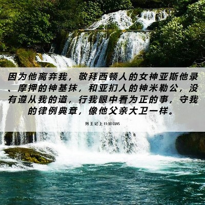 Picture 06 - 列 王 记 上 11:33 CUVS - 因 为 他 离 弃 我 ， 敬 拜 西 顿 人 - Bible Verse Picture
