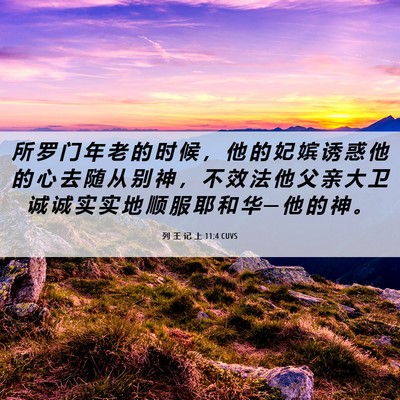 Picture 06 - 列 王 记 上 11:4 CUVS - 所 罗 门 年 老 的 时 候 ， 他 的 妃 - Bible Verse Picture