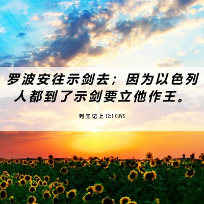 Picture 06 - 列 王 记 上 12:1 CUVS - 罗 波 安 往 示 剑 去 ； 因 为 以 色 - Bible Verse Picture