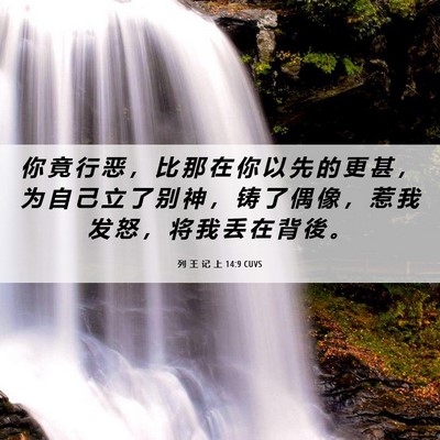 Picture 06 - 列 王 记 上 14:9 CUVS - 你 竟 行 恶 ， 比 那 在 你 以 先 的 - Bible Verse Picture