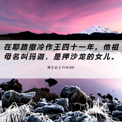 Picture 06 - 列 王 记 上 15:10 CUVS - 在 耶 路 撒 冷 作 王 四 十 一 年 。 - Bible Verse Picture