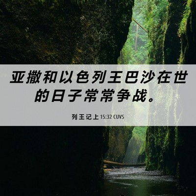 Picture 06 - 列 王 记 上 15:32 CUVS - 亚 撒 和 以 色 列 王 巴 沙 在 世 的 - Bible Verse Picture