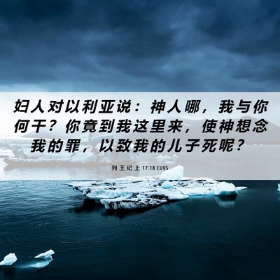 Picture 06 - 列 王 记 上 17:18 CUVS - 妇 人 对 以 利 亚 说 ： 神 人 哪 ， - Bible Verse Picture