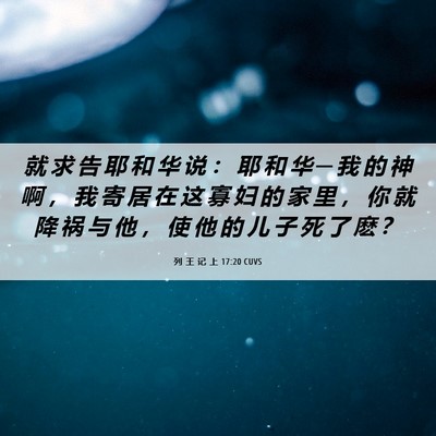 Picture 06 - 列 王 记 上 17:20 CUVS - 就 求 告 耶 和 华 说 ： 耶 和 华 ─ - Bible Verse Picture