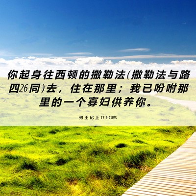 Picture 06 - 列 王 记 上 17:9 CUVS - 你 起 身 往 西 顿 的 撒 勒 法 ( 撒 勒 - Bible Verse Picture