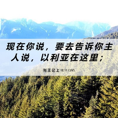 Picture 06 - 列 王 记 上 18:11 CUVS - 现 在 你 说 ， 要 去 告 诉 你 主 人 - Bible Verse Picture