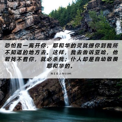 Picture 06 - 列 王 记 上 18:12 CUVS - 恐 怕 我 一 离 开 你 ， 耶 和 华 的 - Bible Verse Picture