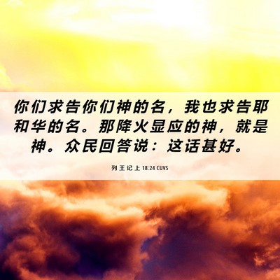 Picture 06 - 列 王 记 上 18:24 CUVS - 你 们 求 告 你 们 神 的 名 ， 我 也 - Bible Verse Picture