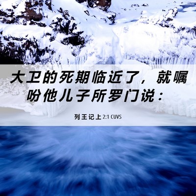 Picture 06 - 列 王 记 上 2:1 CUVS - 大 卫 的 死 期 临 近 了 ， 就 嘱 吩 - Bible Verse Picture