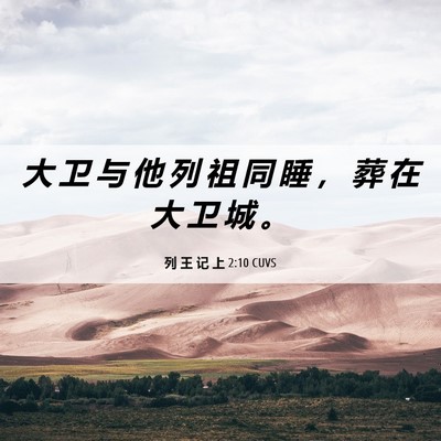 Picture 06 - 列 王 记 上 2:10 CUVS - 大 卫 与 他 列 祖 同 睡 ， 葬 在 大 - Bible Verse Picture