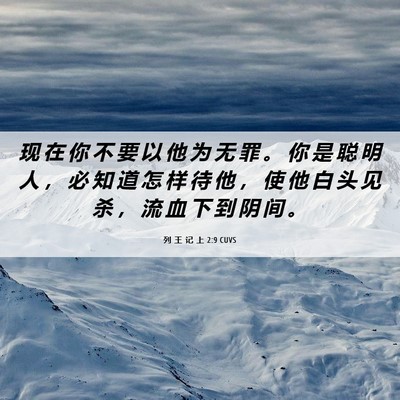 Picture 06 - 列 王 记 上 2:9 CUVS - 现 在 你 不 要 以 他 为 无 罪 。 你 - Bible Verse Picture