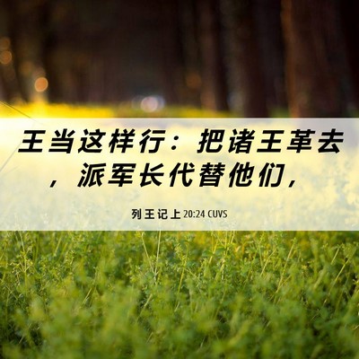 Picture 06 - 列 王 记 上 20:24 CUVS - 王 当 这 样 行 ： 把 诸 王 革 去 ， - Bible Verse Picture