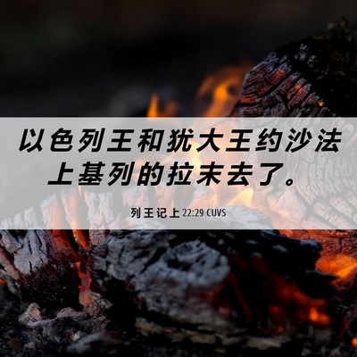 Picture 06 - 列 王 记 上 22:29 CUVS - 以 色 列 王 和 犹 大 王 约 沙 法 上 - Bible Verse Picture