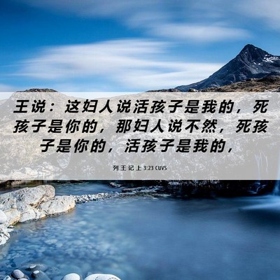 Picture 06 - 列 王 记 上 3:23 CUVS - 王 说 ： 这 妇 人 说 活 孩 子 是 我 - Bible Verse Picture