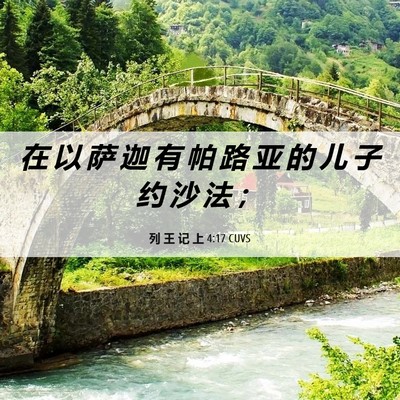 Picture 06 - 列 王 记 上 4:17 CUVS - 在 以 萨 迦 有 帕 路 亚 的 儿 子 约 - Bible Verse Picture