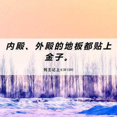 Picture 06 - 列 王 记 上 6:30 CUVS - 内 殿 、 外 殿 的 地 板 都 贴 上 金 - Bible Verse Picture