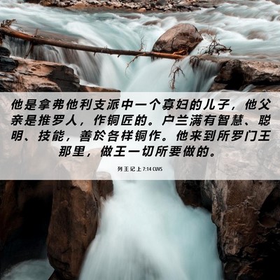 Picture 06 - 列 王 记 上 7:14 CUVS - 他 是 拿 弗 他 利 支 派 中 一 个 寡 - Bible Verse Picture