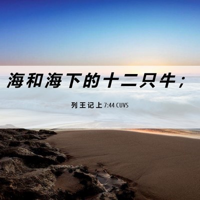 Picture 06 - 列 王 记 上 7:44 CUVS - 海 和 海 下 的 十 二 只 牛 - Bible Verse Picture