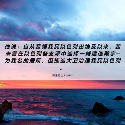 Picture 06 - 列 王 记 上 8:16 CUVS - 他 说 ： 自 从 我 领 我 民 以 色 列 - Bible Verse Picture