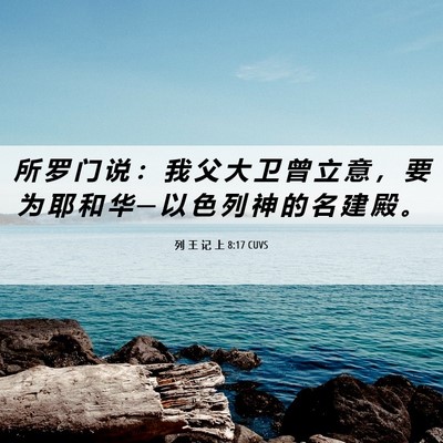 Picture 06 - 列 王 记 上 8:17 CUVS - 所 罗 门 说 ： 我 父 大 卫 曾 立 意 - Bible Verse Picture