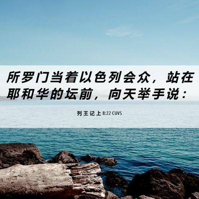 Picture 06 - 列 王 记 上 8:22 CUVS - 所 罗 门 当 着 以 色 列 会 众 ， 站 - Bible Verse Picture