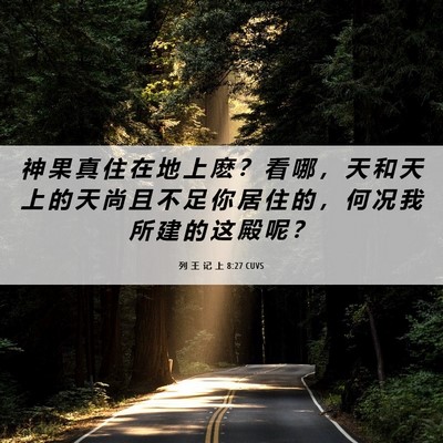 Picture 06 - 列 王 记 上 8:27 CUVS - 神 果 真 住 在 地 上 麽 ？ 看 哪 ， - Bible Verse Picture