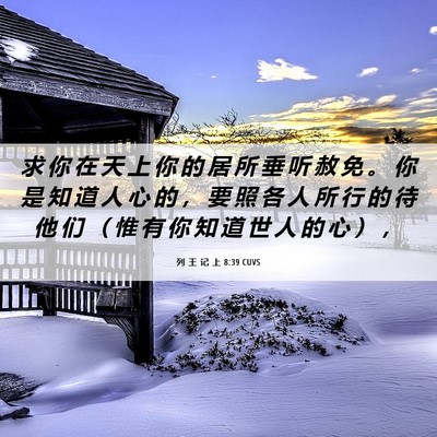 Picture 06 - 列 王 记 上 8:39 CUVS - 求 你 在 天 上 你 的 居 所 垂 听 赦 - Bible Verse Picture