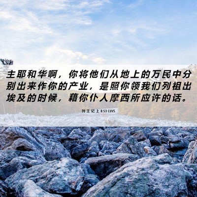 Picture 06 - 列 王 记 上 8:53 CUVS - 主 耶 和 华 啊 ， 你 将 他 们 从 地 - Bible Verse Picture
