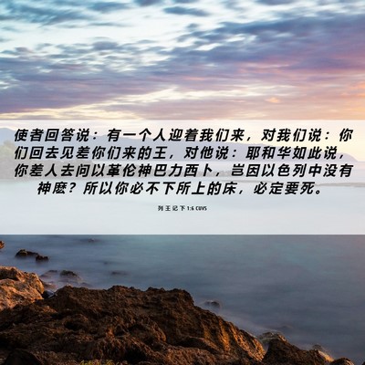 Picture 06 - 列 王 记 下 1:6 CUVS - 使 者 回 答 说 ： 有 一 个 人 迎 着 - Bible Verse Picture