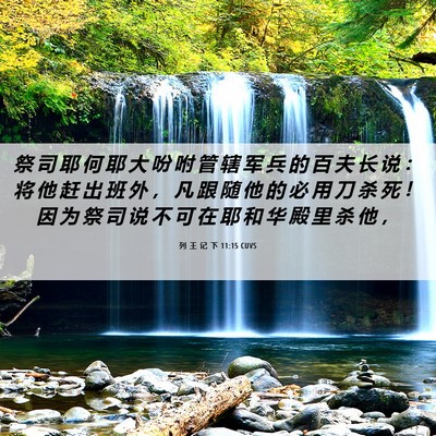 Picture 06 - 列 王 记 下 11:15 CUVS - 祭 司 耶 何 耶 大 吩 咐 管 辖 军 兵 - Bible Verse Picture