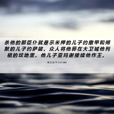 Picture 06 - 列 王 记 下 12:21 CUVS - 杀 他 的 那 臣 仆 就 是 示 米 押 的 - Bible Verse Picture