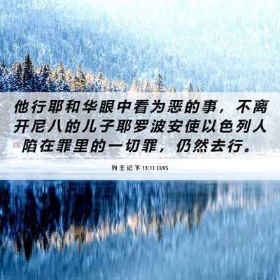 Picture 06 - 列 王 记 下 13:11 CUVS - 他 行 耶 和 华 眼 中 看 为 恶 的 事 - Bible Verse Picture