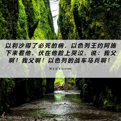 Picture 06 - 列 王 记 下 13:14 CUVS - 以 利 沙 得 了 必 死 的 病 ， 以 色 - Bible Verse Picture