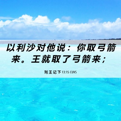 Picture 06 - 列 王 记 下 13:15 CUVS - 以 利 沙 对 他 说 ： 你 取 弓 箭 来 - Bible Verse Picture