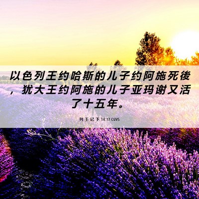 Picture 06 - 列 王 记 下 14:17 CUVS - 以 色 列 王 约 哈 斯 的 儿 子 约 阿 - Bible Verse Picture