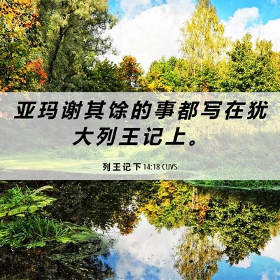 Picture 06 - 列 王 记 下 14:18 CUVS - 亚 玛 谢 其 馀 的 事 都 写 在 犹 大 - Bible Verse Picture
