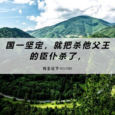 Picture 06 - 列 王 记 下 14:5 CUVS - 国 一 坚 定 ， 就 把 杀 他 父 王 的 - Bible Verse Picture