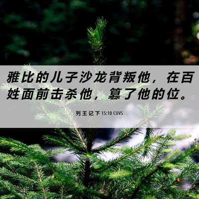 Picture 06 - 列 王 记 下 15:10 CUVS - 雅 比 的 儿 子 沙 龙 背 叛 他 ， 在 - Bible Verse Picture