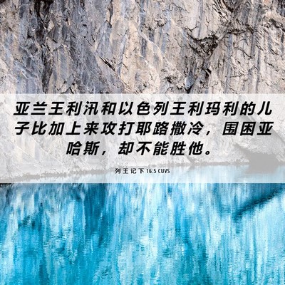 Picture 06 - 列 王 记 下 16:5 CUVS - 亚 兰 王 利 汛 和 以 色 列 王 利 玛 - Bible Verse Picture