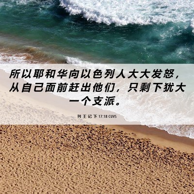 Picture 06 - 列 王 记 下 17:18 CUVS - 所 以 耶 和 华 向 以 色 列 人 大 大 - Bible Verse Picture