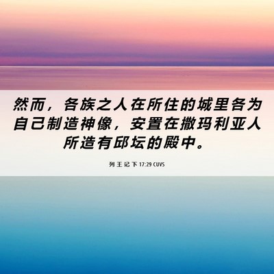 Picture 06 - 列 王 记 下 17:29 CUVS - 然 而 ， 各 族 之 人 在 所 住 的 城 - Bible Verse Picture
