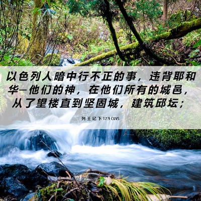 Picture 06 - 列 王 记 下 17:9 CUVS - 以 色 列 人 暗 中 行 不 正 的 事 ， - Bible Verse Picture