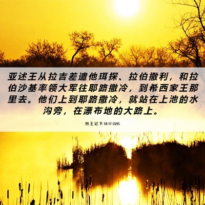 Picture 06 - 列 王 记 下 18:17 CUVS - 亚 述 王 从 拉 吉 差 遣 他 珥 探 、 - Bible Verse Picture