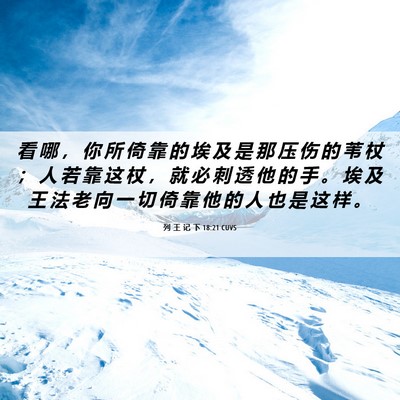 Picture 06 - 列 王 记 下 18:21 CUVS - 看 哪 ， 你 所 倚 靠 的 埃 及 是 那 - Bible Verse Picture
